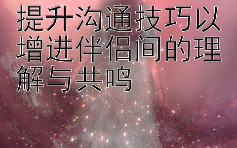 提升沟通技巧以增进伴侣间的理解与共鸣