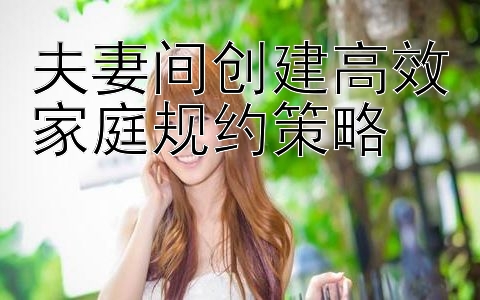 夫妻间创建高效家庭规约策略